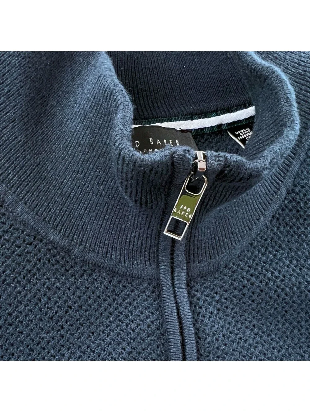 Ted Baker Meaddo Navy Blue 1/4 Zip Sweater Size 7 / 3XL